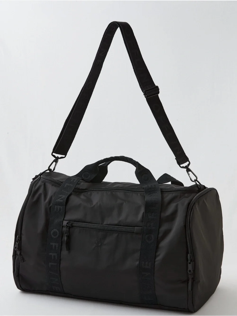 Men's Black Duffel Bag with Adjustable Shoulder Strap